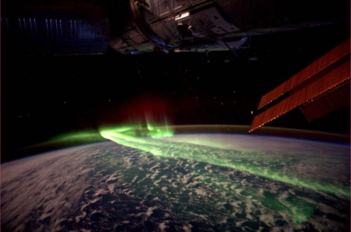 Aurora australis (southern lights) from space