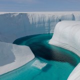 Greenland-ice-melt-channel